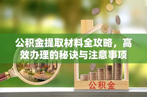 新郑公积金提取材料全攻略，高效办理的秘诀与注意事项