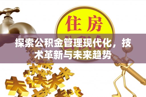 新郑探索公积金管理现代化，技术革新与未来趋势