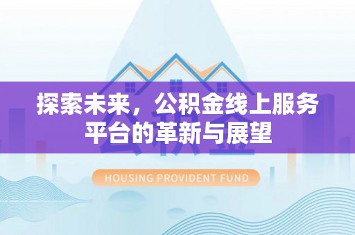 新郑探索未来，公积金线上服务平台的革新与展望