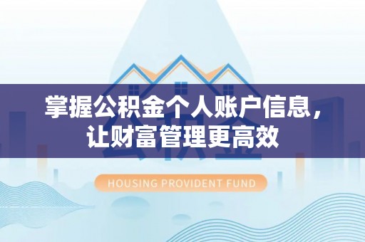 新郑掌握公积金个人账户信息，让财富管理更高效