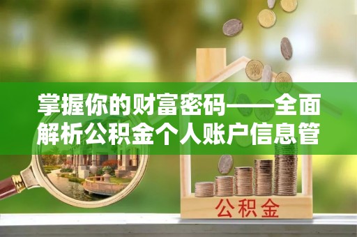 新郑掌握你的财富密码——全面解析公积金个人账户信息管理与优化