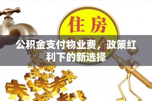 新郑公积金支付物业费，政策红利下的新选择