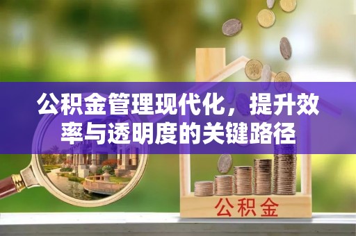 新郑公积金管理现代化，提升效率与透明度的关键路径